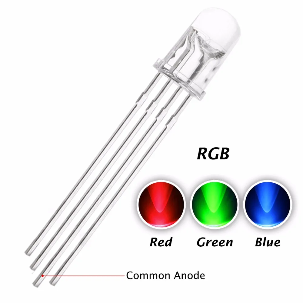 2 Pin 5mm RGB Slow Flashing Changing Red Green Blue Multicolor Flicker Water Clear 5 mm Light Emitting Diode