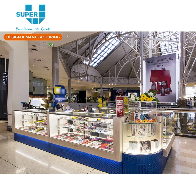 Modern Simply Design Cell Phone Accessories Kiosk Shopping Mall Display Furniture Phone Accessory Retail Kiosks Free Designs