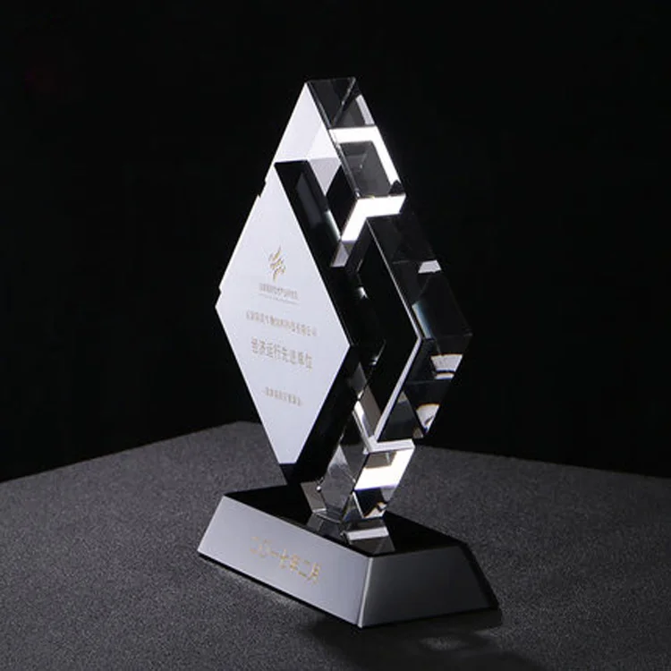 Shining Personalized Custom High Quality K9 Crystal Craft Trophy Design Wholesale Honor Plaque Blank Crystal Trophy and Award