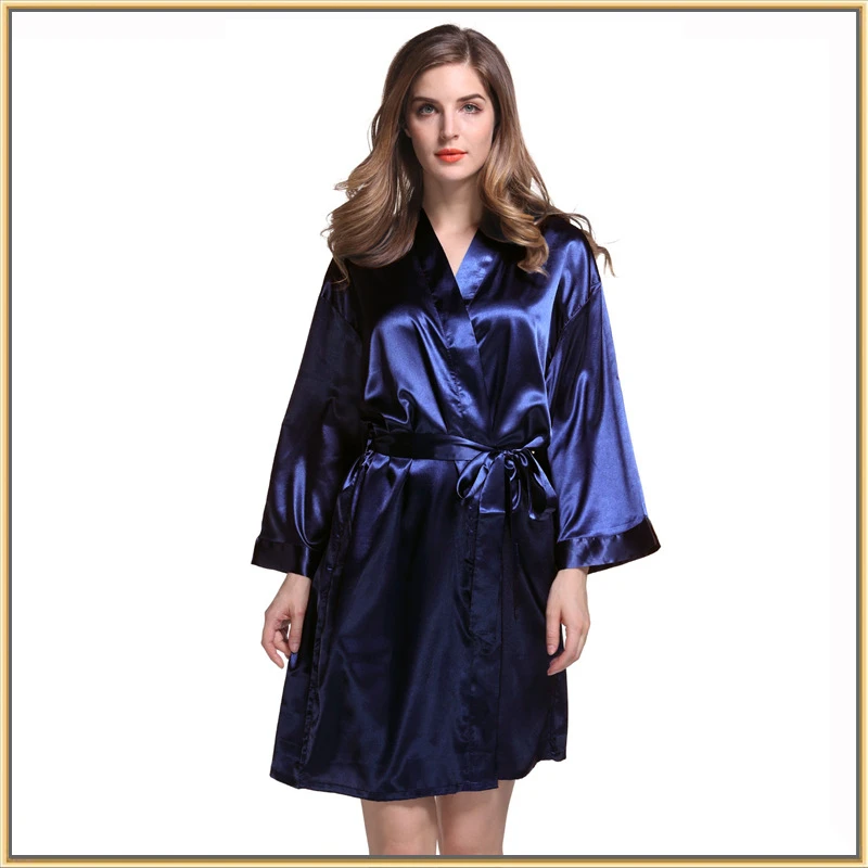Sexy Women Short Pajama Silk Nightgown Satin Silk Brides Robe Nightgown Robes
