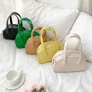 New Candy Color Single Small Half Round Dumpling Shaped Cross Body Hand Bags Shoulder Crossbody Bag