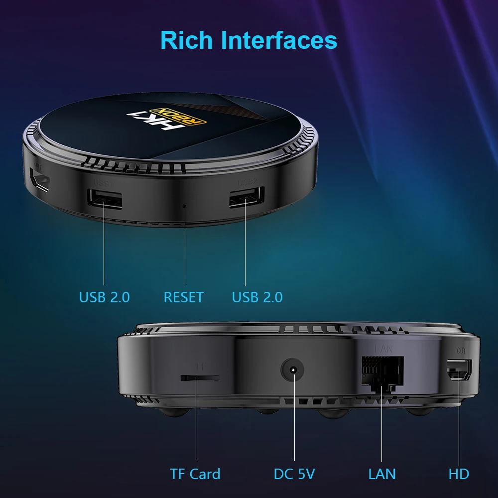 Android Tv Box Custom logo Brand 8k HK1 RBOX H8 4gb Ram  WIFI 6 Android Tv Box Os 12