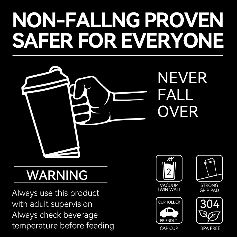 Custom Anti Fall Bottom Suction Nozzle Non Spill Logo 12oz 16oz Tumbler Coffee Cup Stainless Steel Coffee Mug