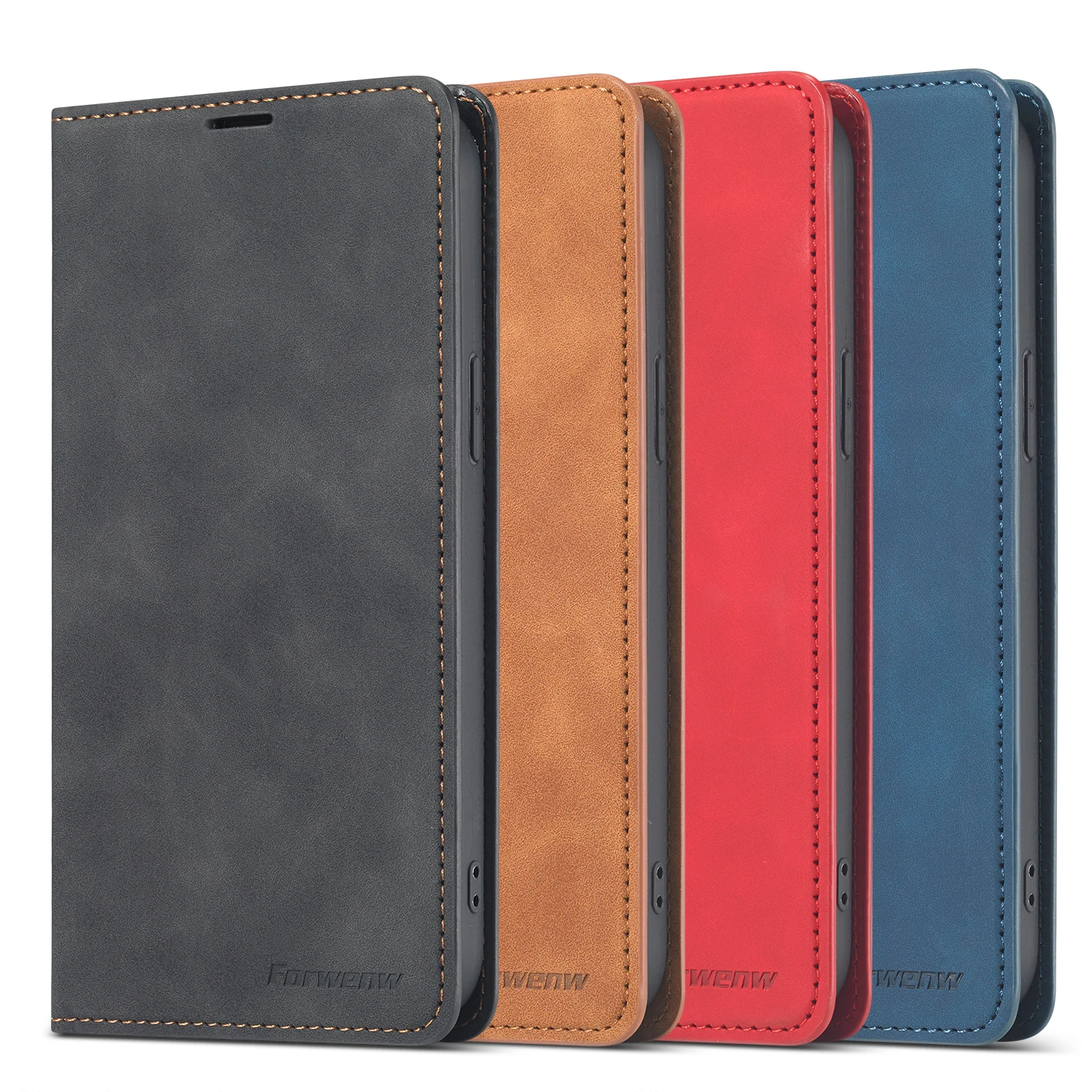 Forwenw Wallet Cover for Xiaomi Redmi Note 14 13 12 11 10 Pro Plus Max 13C 12C 11A Poco M4 X4 4G 5G TPU Flip PU Leather Case