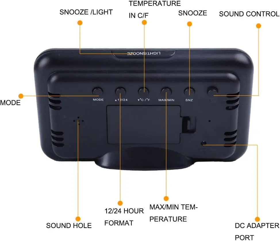 Hot Sale Decoration Gift Modern Desk Clock Bedroom Table Voice Controlled Weather Station Alarm Clock for Home Office