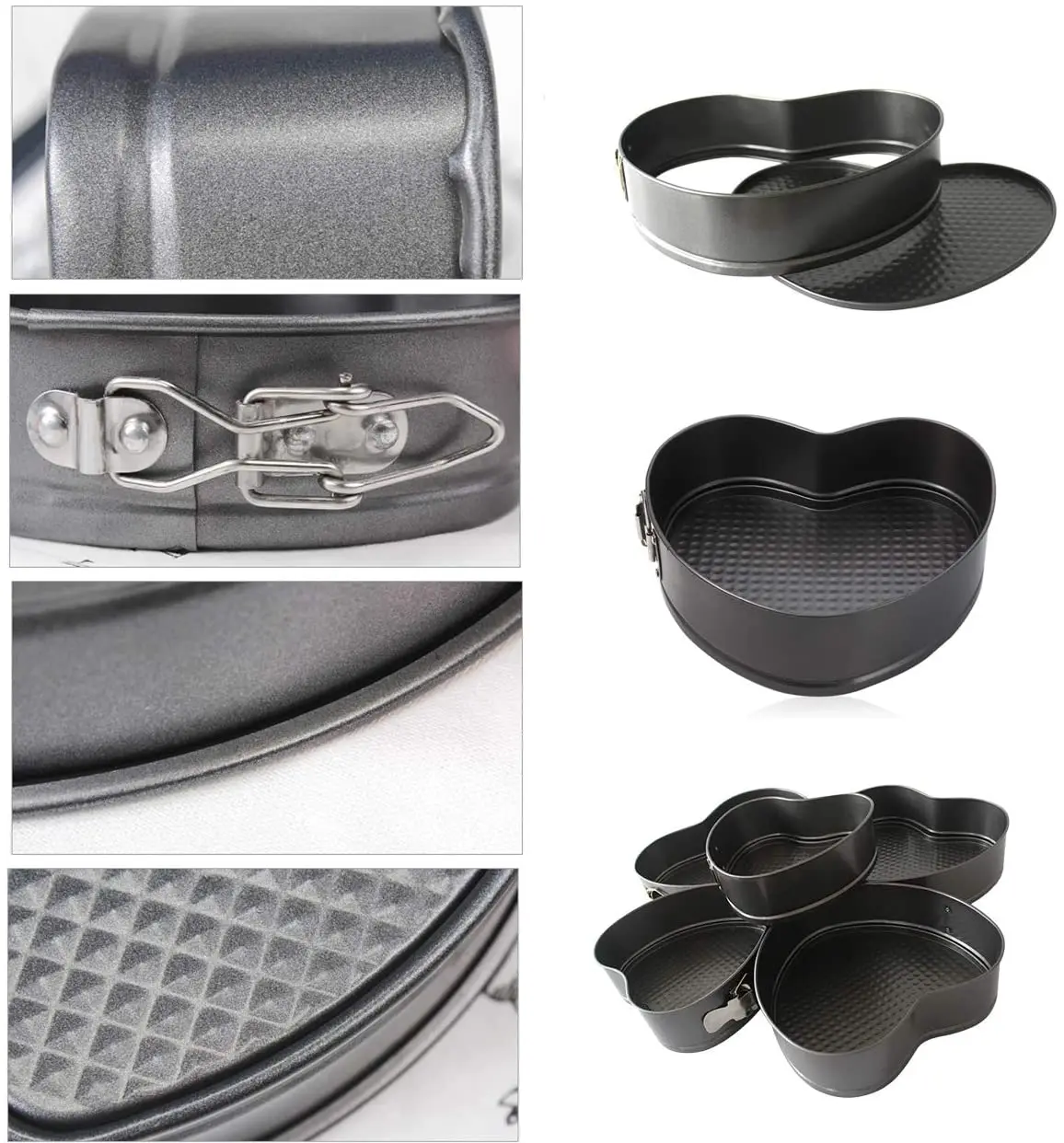 Bakeware Heart Shaped Springform Cake Pan with Removable Bottom Baking Mold For DIY Dessert Love Round Heart Square Shape