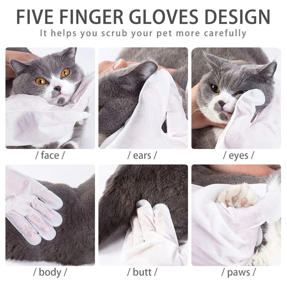 Modern Manufacture Ecofriendly Gloves Wipes Daily Cleaning For Cats