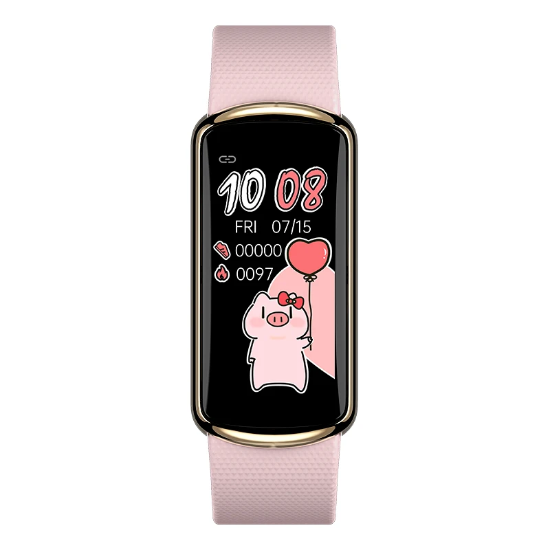 Fitness Health Tracking Digital Watch Metal Real Heart Rate Girls Smart Hand Watch Bracelet