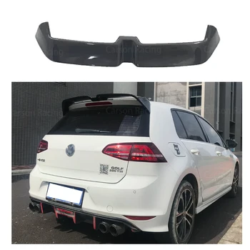 For Volkswagen Golf MK7.5 2014-2019 High Quality Wet Carbon Fiber Roof Spoiler GTI R OE Style Exterior Accessories Forge Carbon