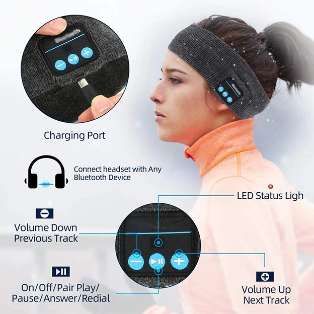 Soft Stereo Sound Headphones Fitness Music wireless Headband - ANKUX.COM
