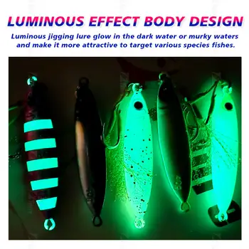CHEERY Phantom 30g-80g Luminous Light-weight Iron Plate Lure Artificial Hard Bait for Sea Fishing Boat Use – Hard Lure – view 4