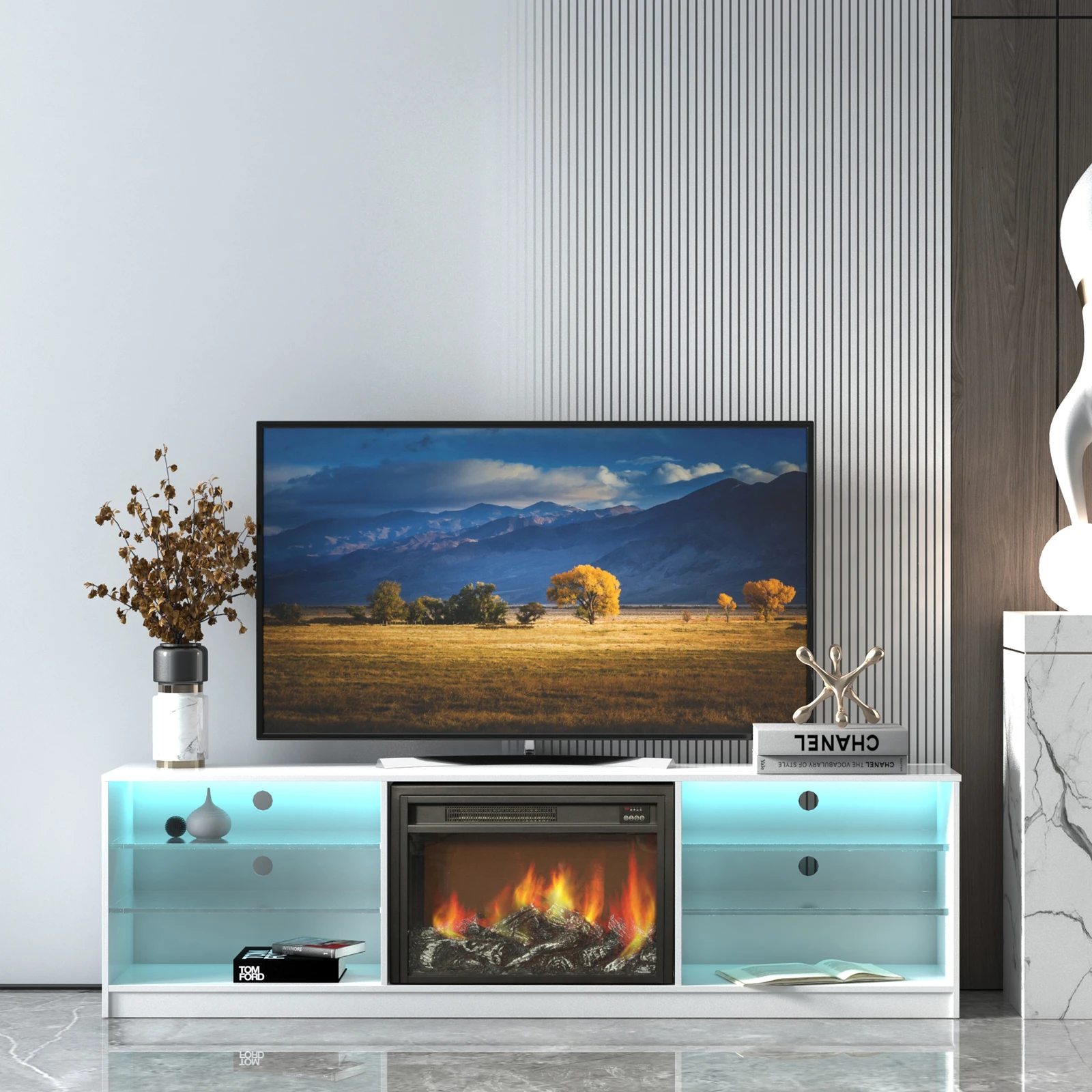 Домашний декор регулируемые светодиодные лампы с эффектом пламени дистанционное управление Подставка для телевизора электрический камин консоли Современные камины декор для двери камина