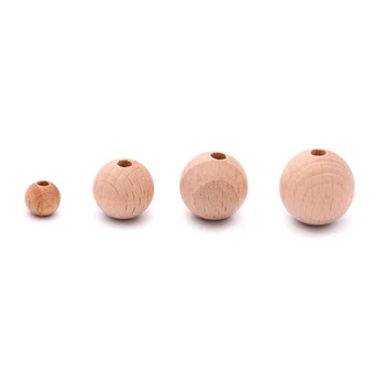 Natural Large Bulk Bracelet Wooden Beads Baby Jewelry Teething Wooden Beads Loose Wood Bead Necklace