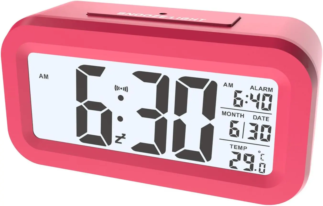 Intelligent Electronic Alarm Clock Mini Desktop Desk Clock for Students Children Square-shaped with Multifunctional Features
