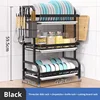 Black 3-layer with chopstick holder and cutting board rack