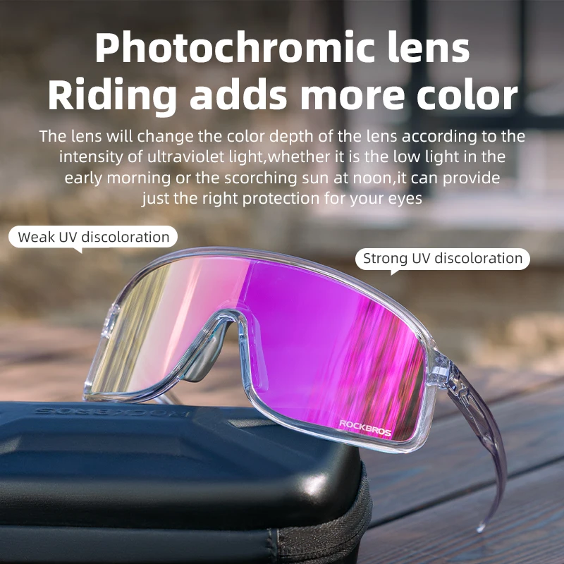 Photochromic Polarized Cycling Sunglasses for Biking ROCKBROS