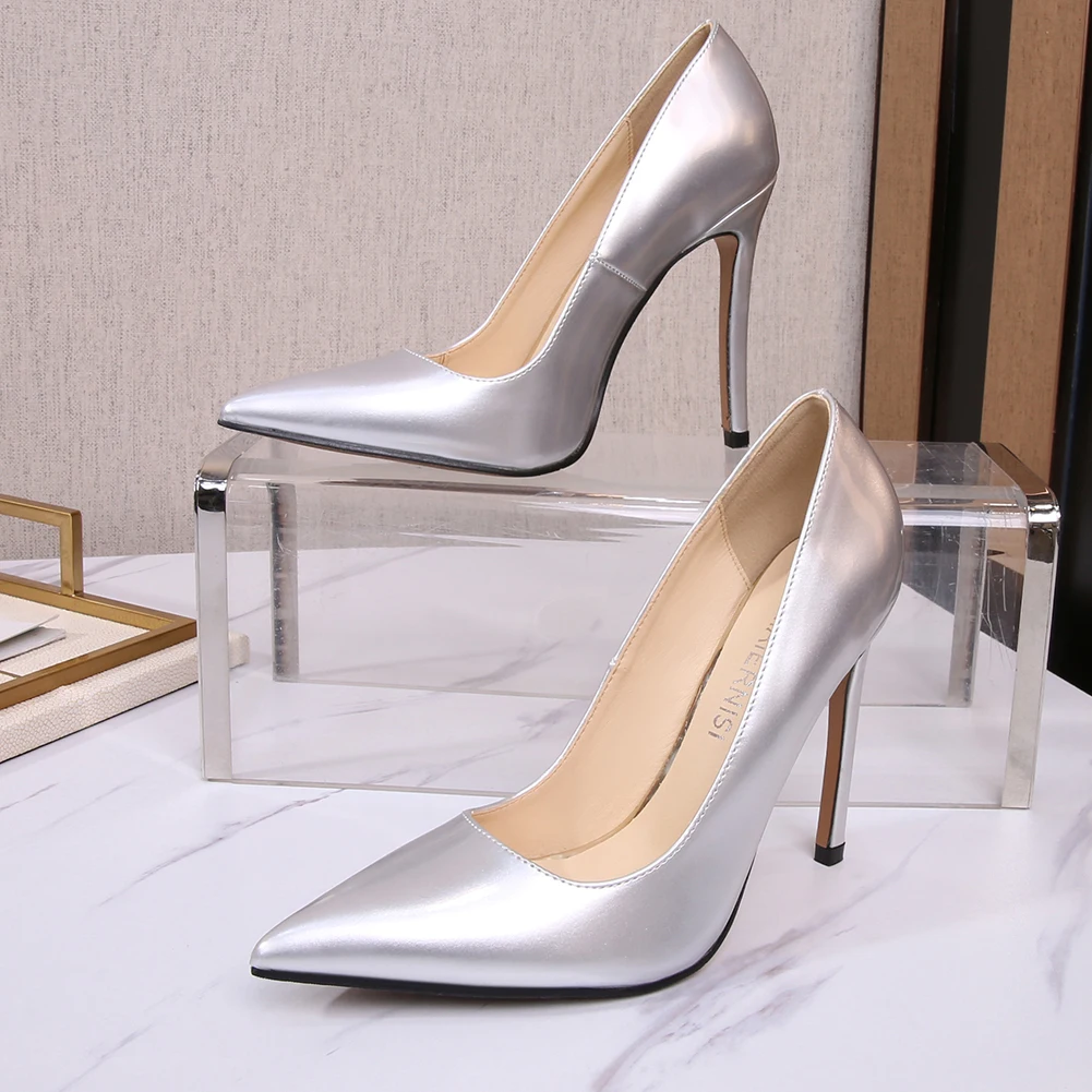 New Fashion Spring Women's Shoes 11 CM Sexy Stiletto Heels Big Size Pumps  with Pointed Toe Elegant Dress Shoes PU Insole