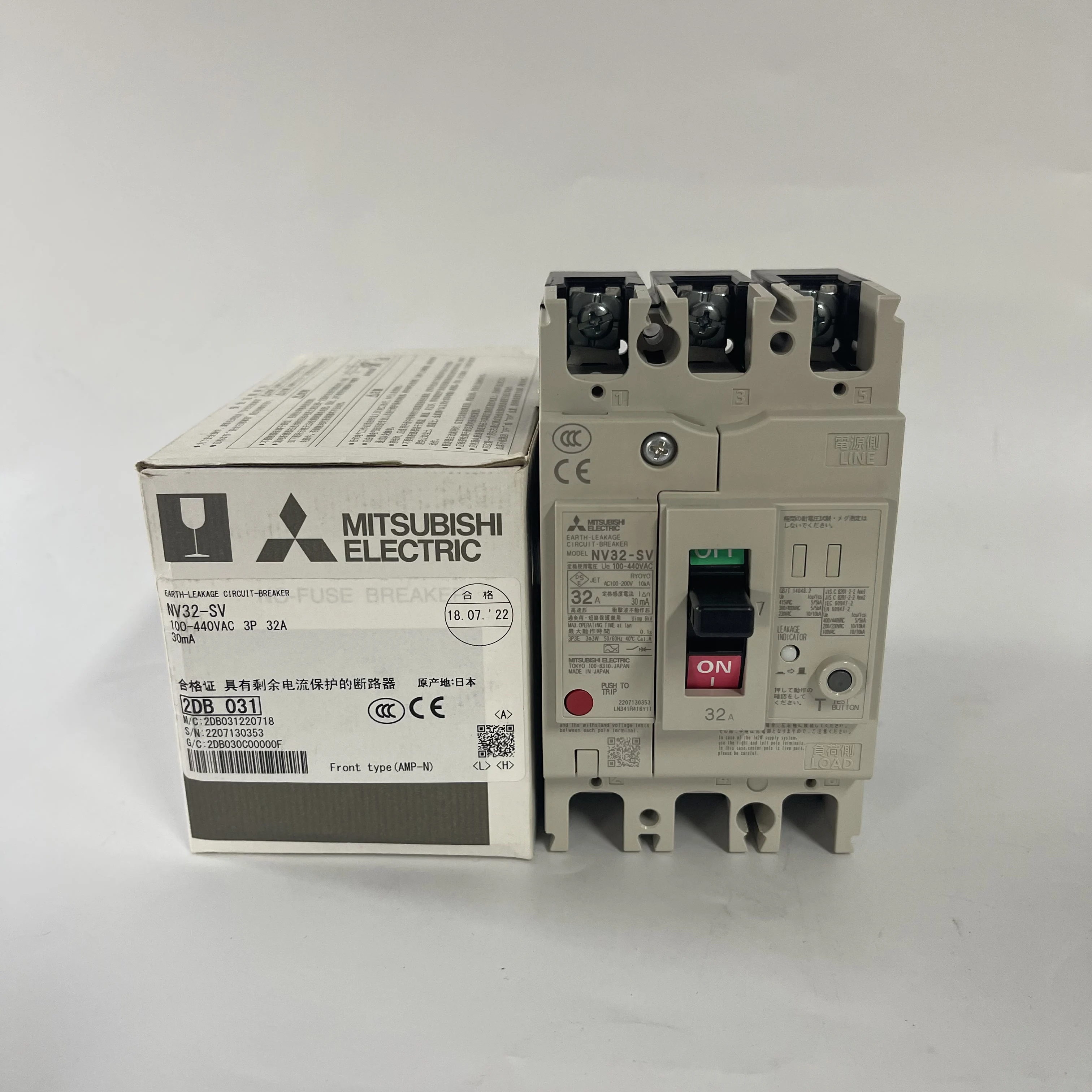 Mitsubishi Earth Leakage Circuit Breaker NV32-SV 3P 32A Mitsubishi Earth Leakage Circuit Breaker NV32-SV 3P 32A