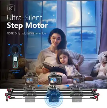 Neewer 31.5/80cm Motorized Camera Slider,2.4G Wireless Control Carbon Fiber Dolly Rail Camera Slider,Support Video Mode,Time detail image
