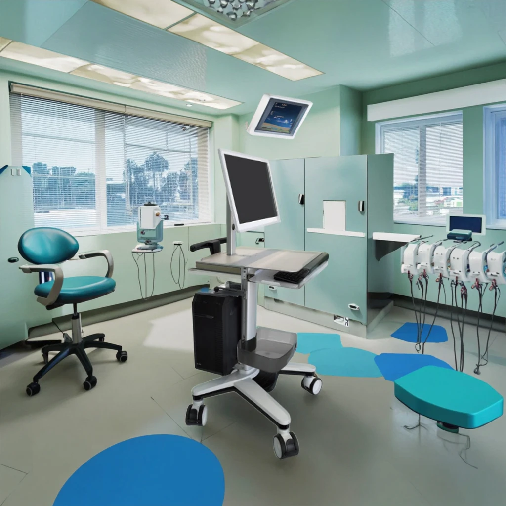 High Quality Silent Wheel Dental Oral Scanner Cart with Monitor Stand Modern Design for Hospital & Clinic for Hotels & Malls 2
