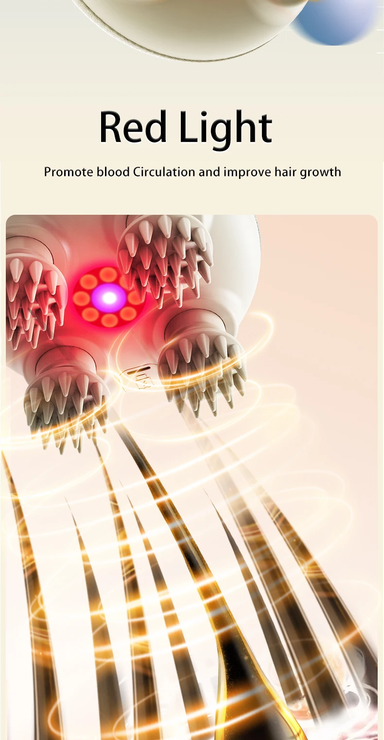 New Trends Products 2025 Head Scalp Massage Device Japanese Head Spa IPX7 Waterproof Scalp Head Massager With Red Light