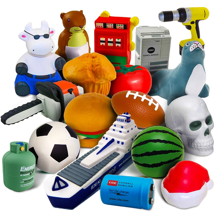 AI-MICH Customization Logo Size Shape Stress Ball Promotional Gift PU Squeeze Toy Ball Heart Breast Stress Ball