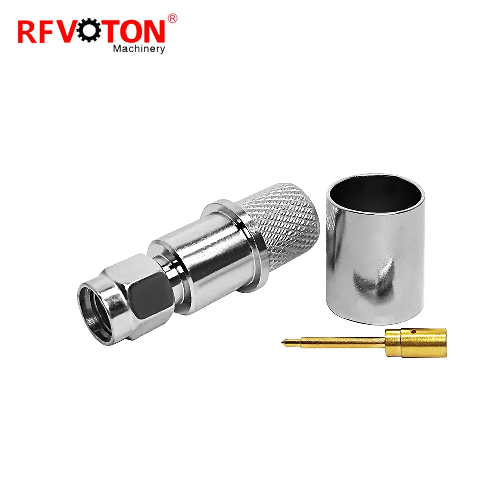 Factory Supply SMA Male Plug Macho for  8DFB 8D-FB Cable Straight Nickel Plated SMA Rf Coaxial Connector Converter Connecteur