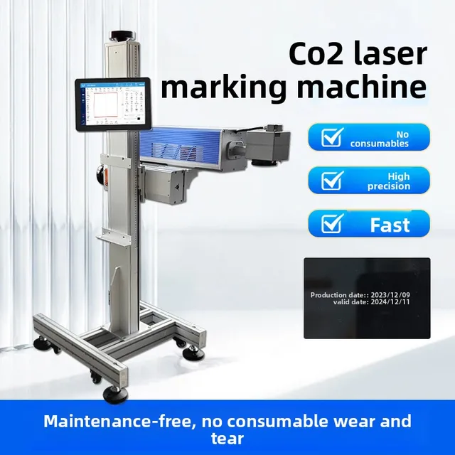 Flying Laser Marking Machine for Glass Metal Stainless Steel Packaging Bags; Fully Automatic Labeling System Easy 4