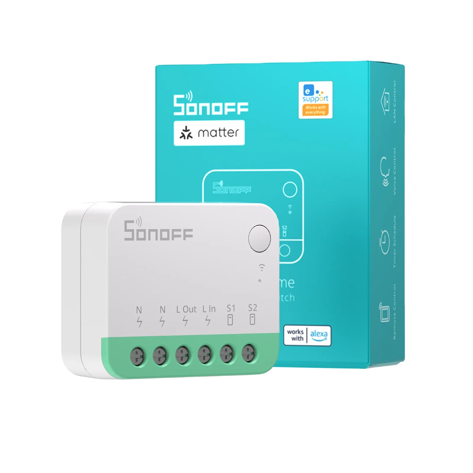 sonoff control lan ewelink Sonoff MiniR4M 10A Smart Wifi Switch Wireless Remote Control Module Via  EWelink Alexa Google Zigbee Network Matter Compatible