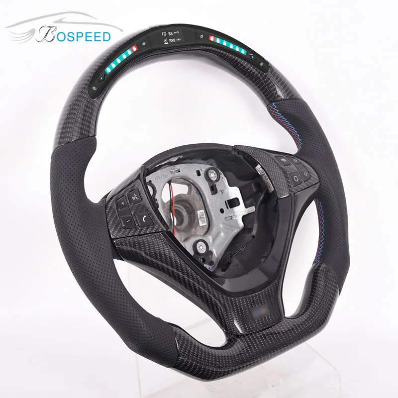 Углеродного волокна светодиодный руль для Bmw E90 E92 E93 M3