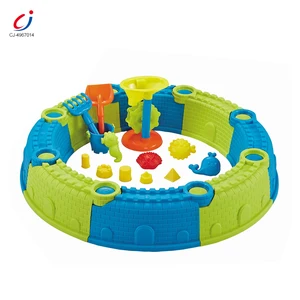 Chengji Diy Beach Toys Set Beach Toys 21pcs Round City Wall Kids Kit 21 Pcs Shovel Summer Plastic Bucket Beach Toys Kit