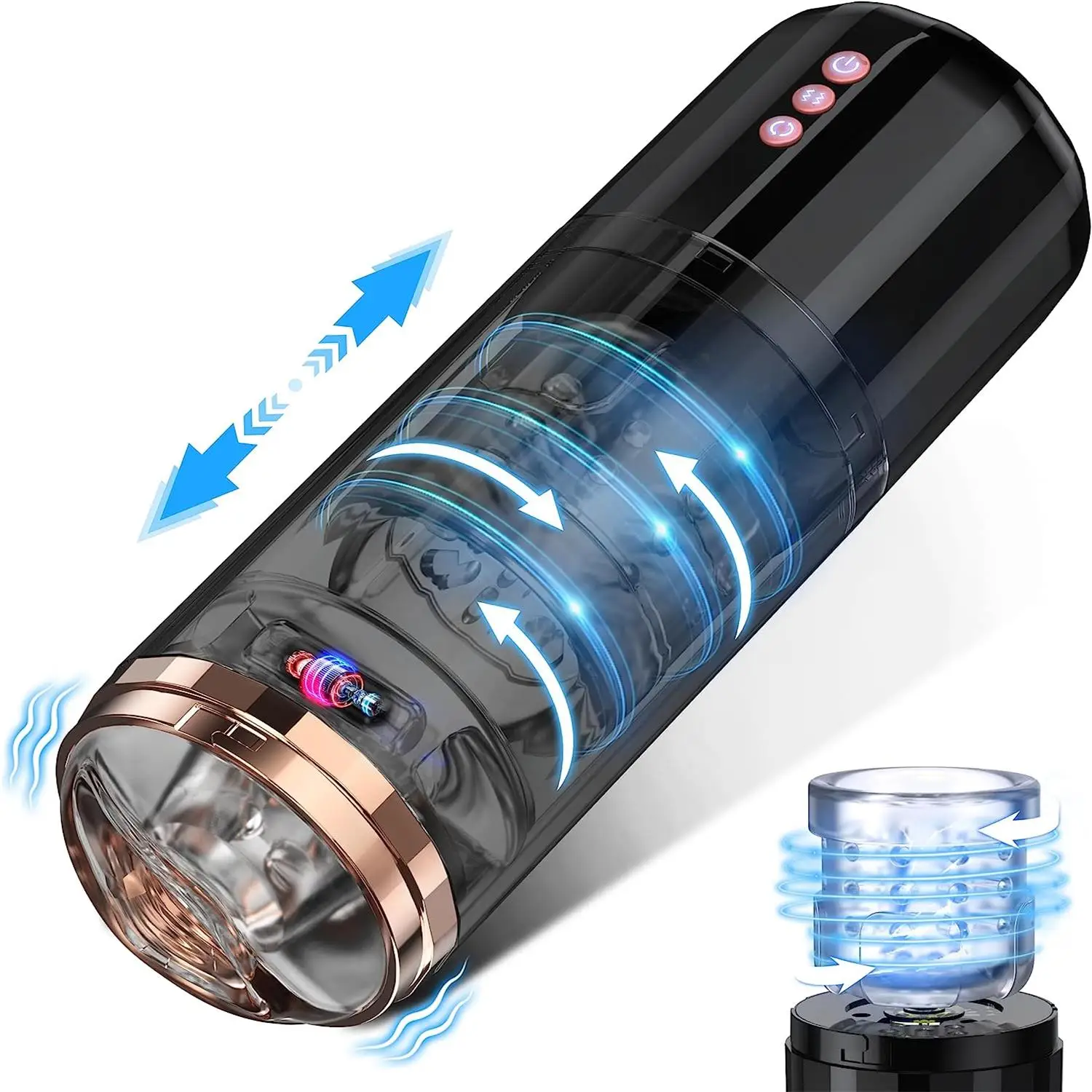 Factory Wholesale Man Masturbation Thrusting Male Masturbator Telescopic  Rotation Silicone Vagina Masturbation Sex Toys