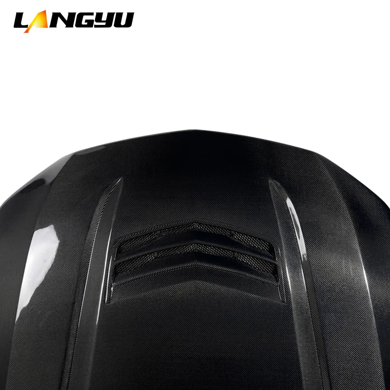 Langyu Car Modification Parts Cadillac Front Bonnet Carbon Fiber Engine Cover for Cadillac CT4 Upgrade V Style Engine Hood