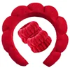 Two bright red wristbands
