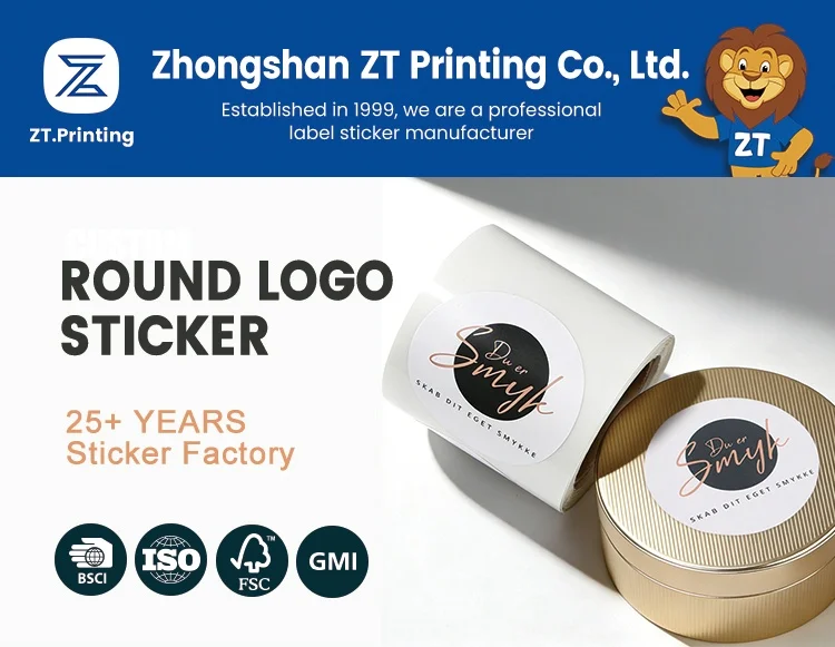 Label Printing Round Circle Stickers Waterproof Eco Friendly Vinyl ...