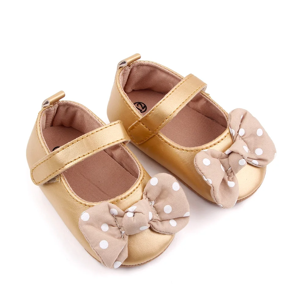 Wholesale Spring Autumn Baby Princess Shoes Girls Polka Dot Bow-knot Walking Toddler Shoes 2025 manufacture