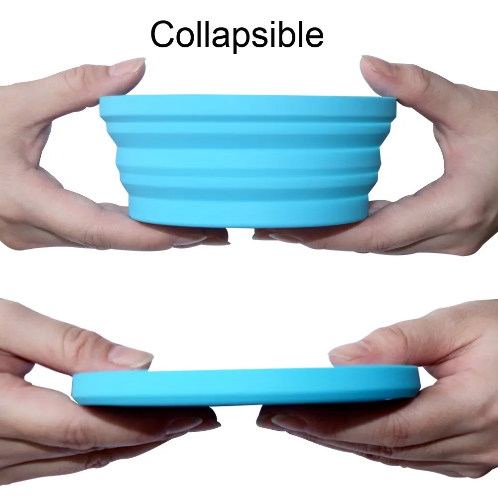 Silicone Expandable Collapsible Salad Bowl for Travel Camping Hiking