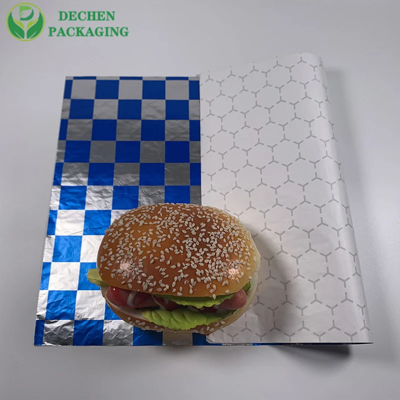 Papel de hamburguesa, papel de aluminio, papel de hamburguesa