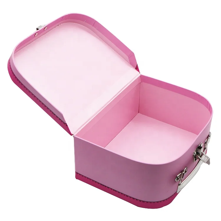 Caja De Papel De Cartulina Para Niños Con Asa De Lujo Rosa Decorativa De  Juguete De Regalo - Buy Maleta Caja De Papel Con Asa Product on Alibaba.com