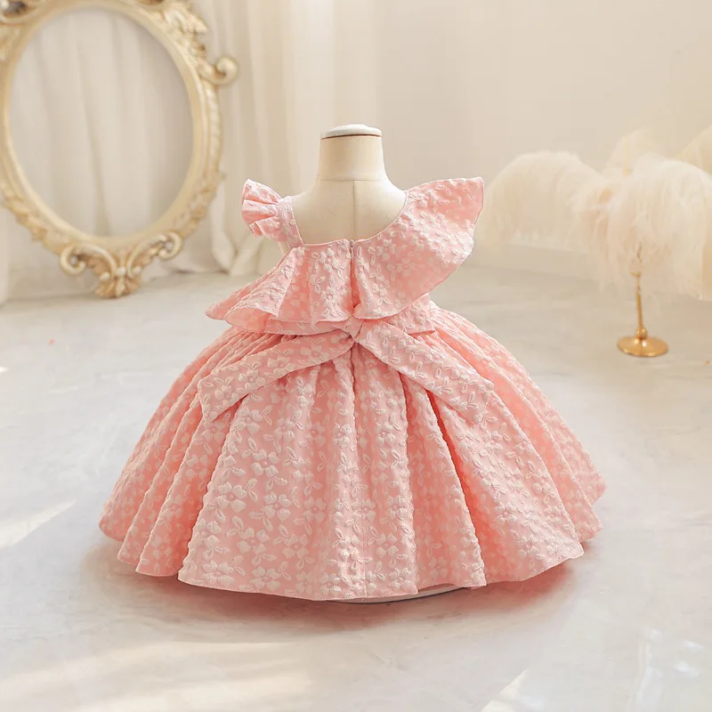 Children Oneck Frock Design For Baby Girl Ball Gowns Cute 2 Years Old