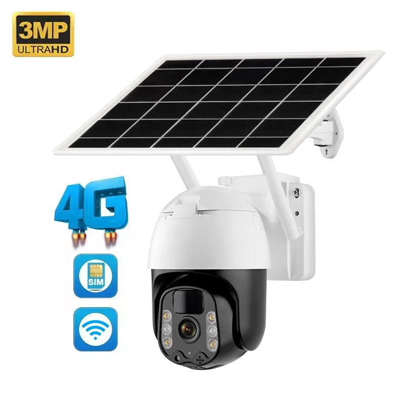 Wholesale Price Tuya Wifi 4G Solar Panel CCTV Network PTZ Camera with Pir  Motion Detection Outdoor 4G Solar SIM Card Camera