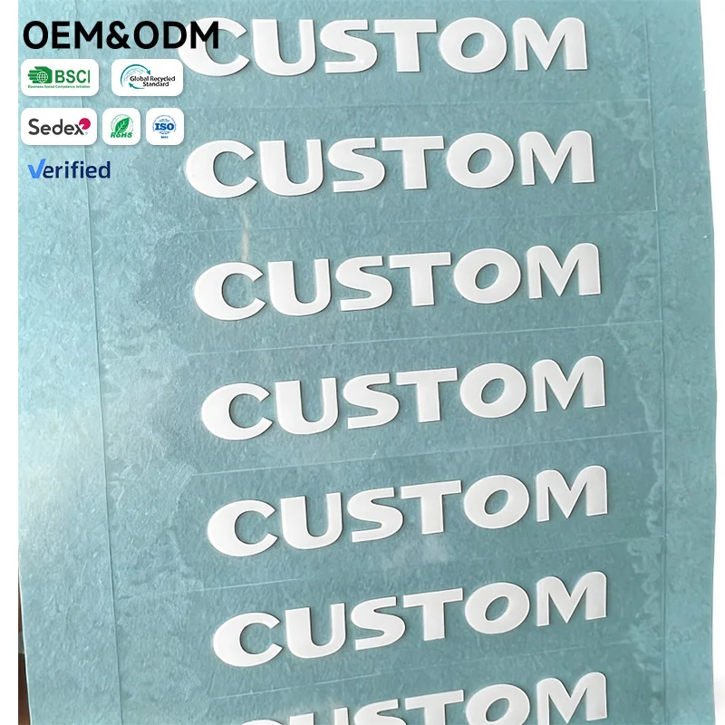 Custom 3D Silicone Letter Patch - White Raised CUSTOM Transfer Sticker for Apparel & Branding