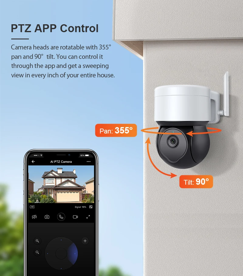 2022 New Generation Smart Home Alarm System Solar Outdoor Ip Camera Wireless Wifi 360 HD Home Security Cctv Camera