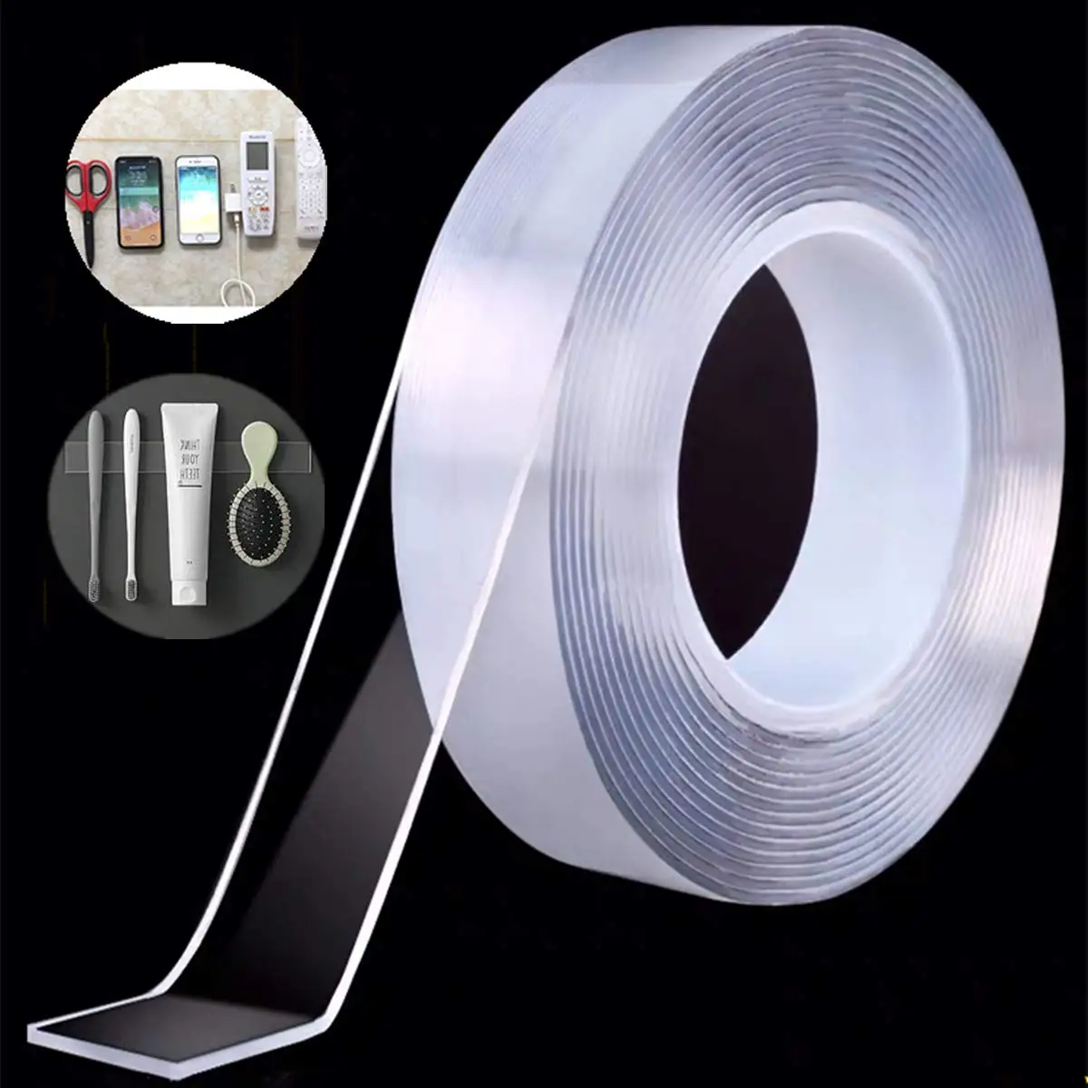 Heavy Duty Nano Double Sided Tape Wall Tape Strips Washable Strong Sticky Transparent Tape 1.18 Inch 9.85 Ft - Buy Heavy Duty Nano Double Sided Tape Wall Tape Adhesive Strips Washable