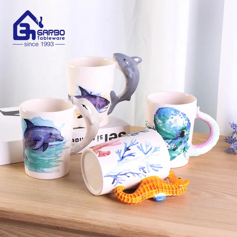 Tasse Monde Marin En Porcelaine. Océan Mer Animaux Tasse à
