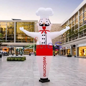 Funny Advertising Chef Themed Sky Dancers Inflatable Tube Man Chef Air Dancer for Restaurant Promotion