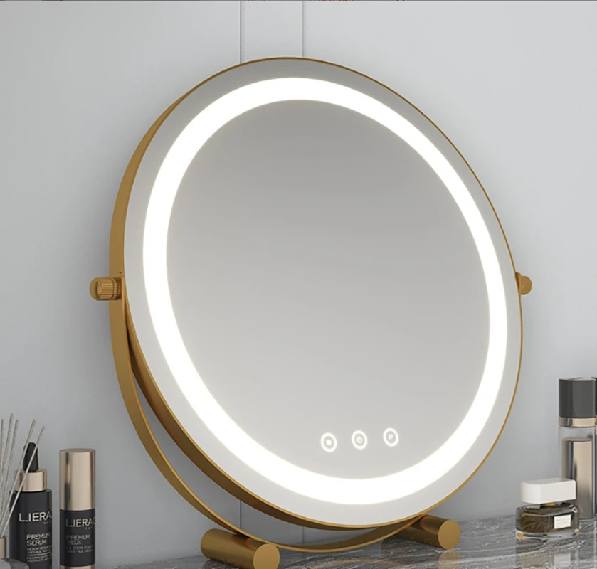 Touch Screen Small Vanity Mirror with LED Lights for Personal Beauty Makeup 0