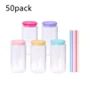 16oz single wall colored lid glass can