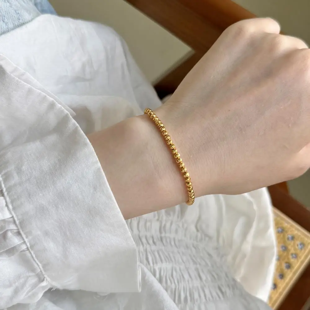 KAKODIY Luxury 18K Gold Plated Adjustable 925 Sterling Silver Bead Jewelry for Women Organized Stackable Bracelet detail 3