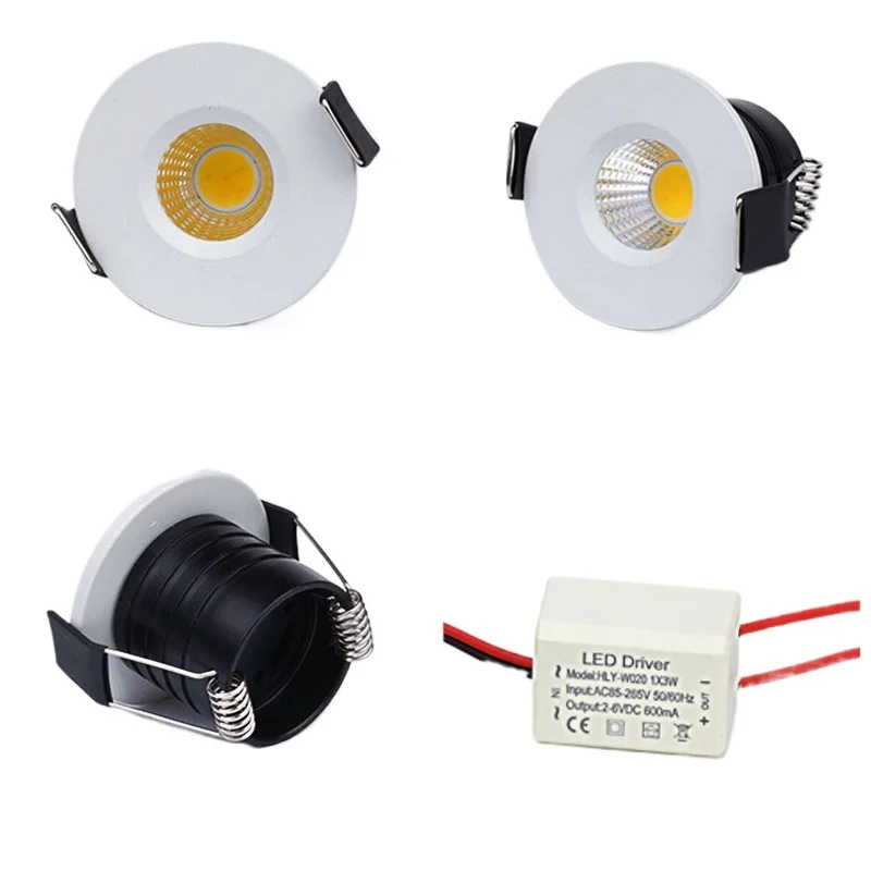 AC220V-240V LED Miniature Ceiling Spot Light Embedded 3W 35mm Concealed Display Wine Cabinet Lamp